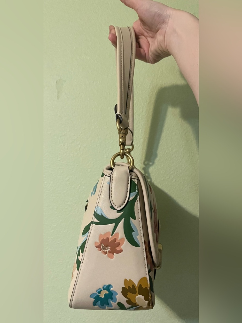 RARE Coach Soft Floral Tabby In Ivory! - Picture 5 of 13